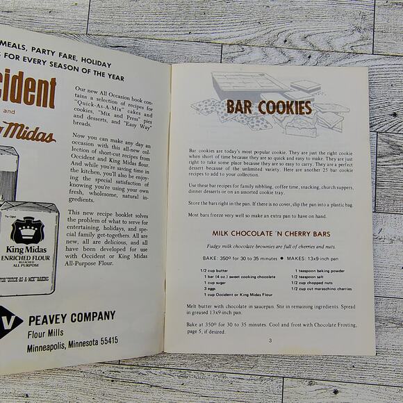 Occident King Midas All-Occasion Recipes Cookbook Booklet Peavy Flour Mill VG - Picture 3 of 13